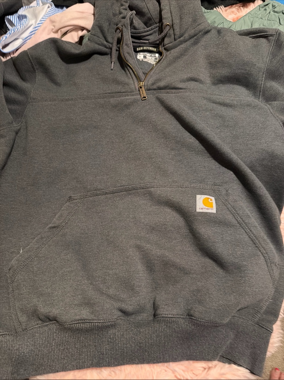 Carhartt Men's Hooded Zip Pullover Sweatshirt - Charcoal Gray CL